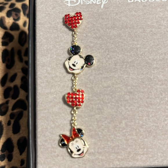 Disney X Baublebar Rhinestone Mickey and Minnie Drop Earrings New in Box - Picture 2 of 3